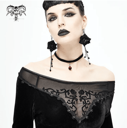 Black Rose Velvet Top