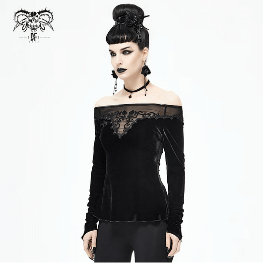 Black Rose Velvet Top