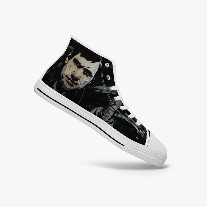 Ta-al Blood on the Clocktower Van Fleet artwork white sole high top sneakers 5