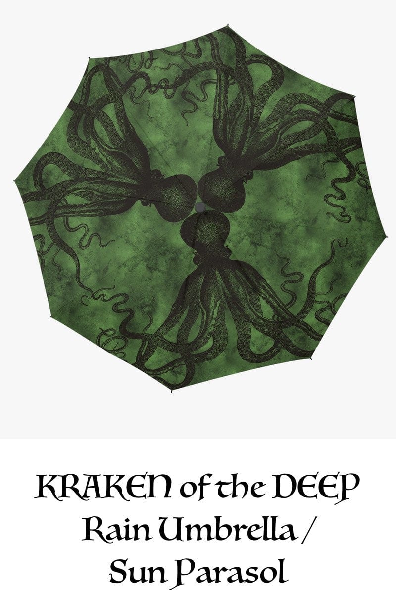 Kraken Cthulhu green umbrella at Gallery Serpentine