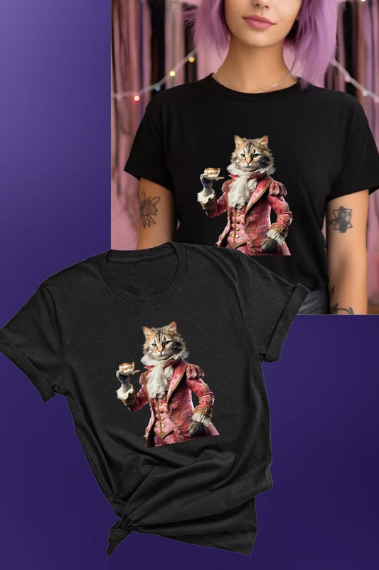 Victorian tea cat t-shirt