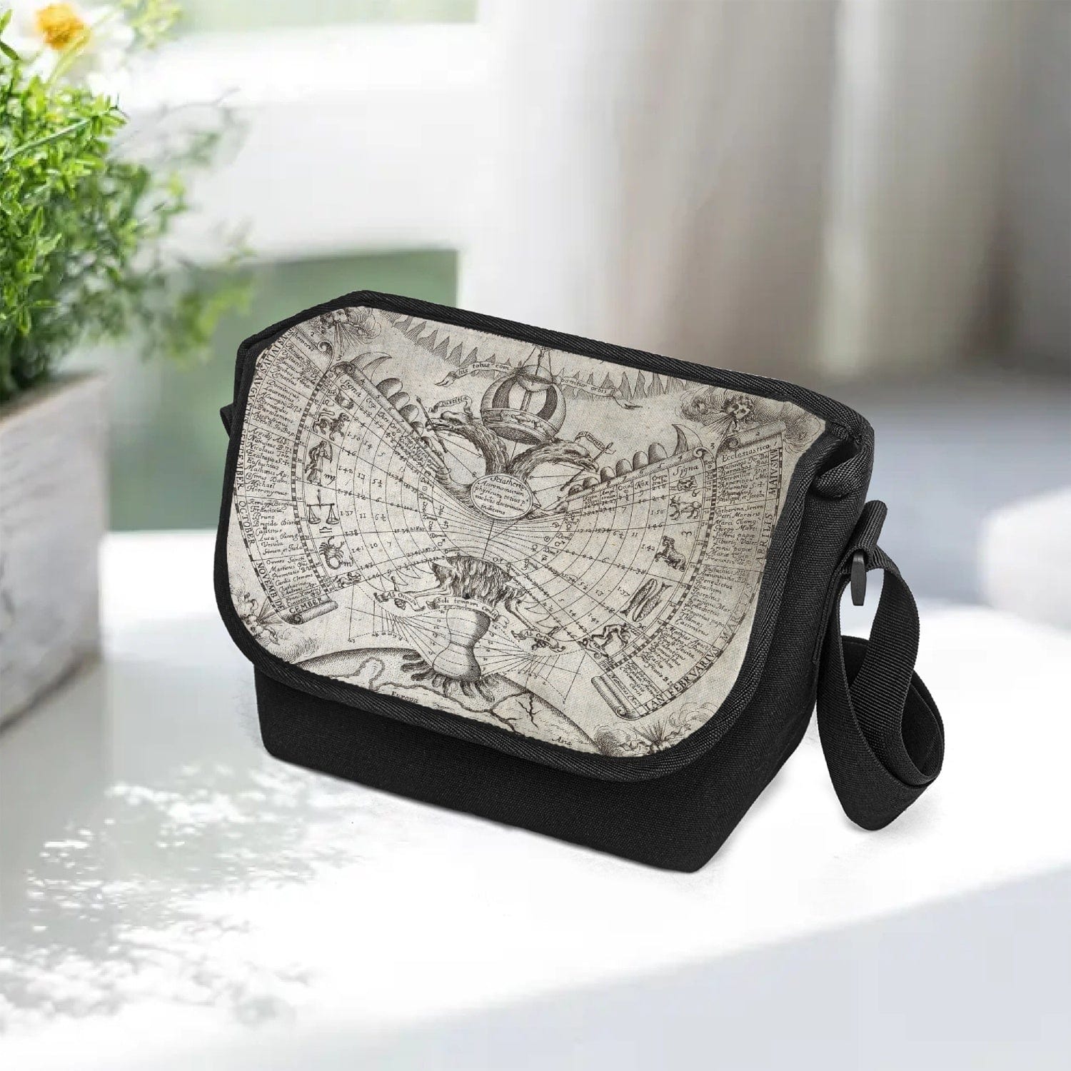Engraving by P. Miotte dated 1646 is the source of the print on this practical, unisex Messenger bag at Gallery Serpentine 4