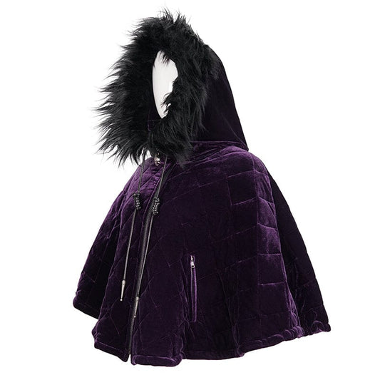 Purple Pixie Quilted Velvet Cloak