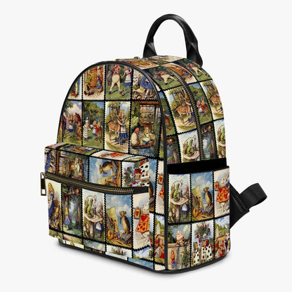 cuter than cute mini small size Alice in Wonderland backpack featuring gorgeous colourised Alice in Wonderland illustrations 3