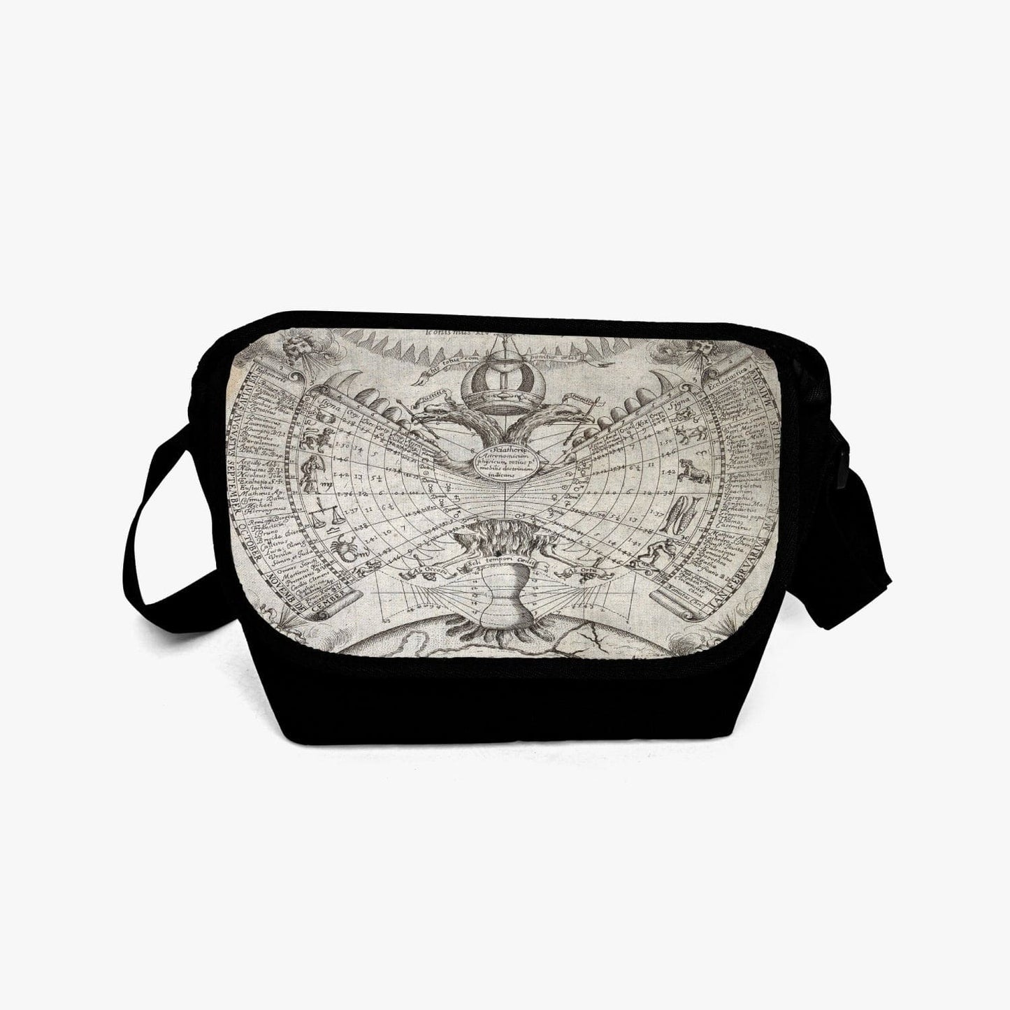Engraving by P. Miotte dated 1646 is the source of the print on this practical, unisex Messenger bag at Gallery Serpentine
