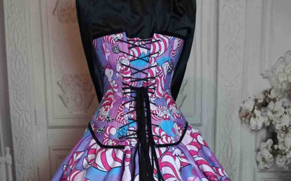 cheshire cat over bust corset custom sized australian made