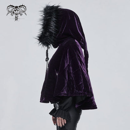 Purple Pixie Quilted Velvet Cloak