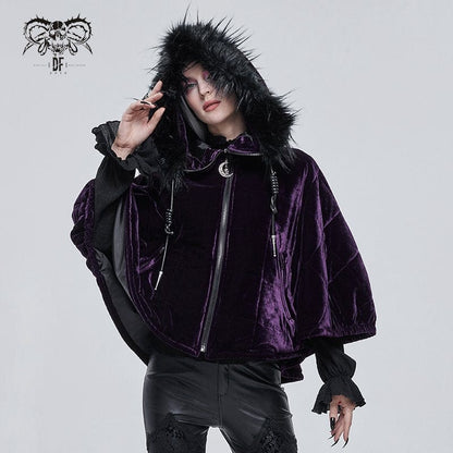 Purple Pixie Quilted Velvet Cloak