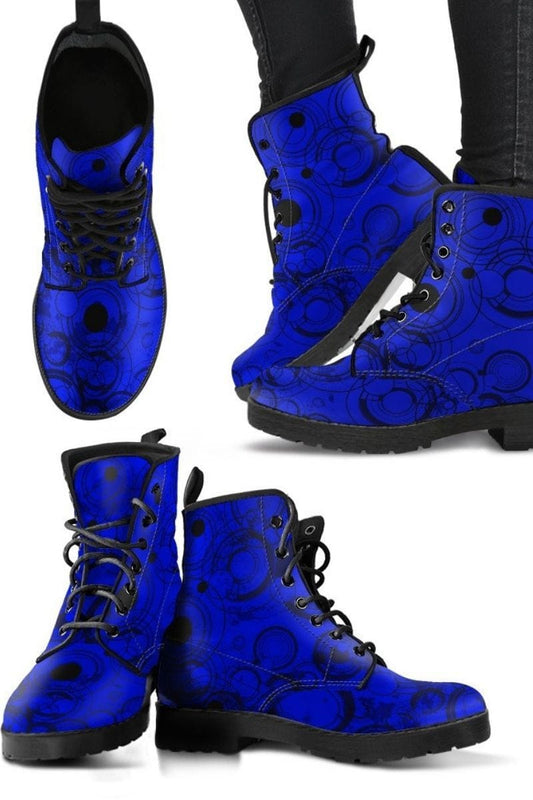 MEN'S BLUE GALLIFREY VEGAN LEATHER BOOTS