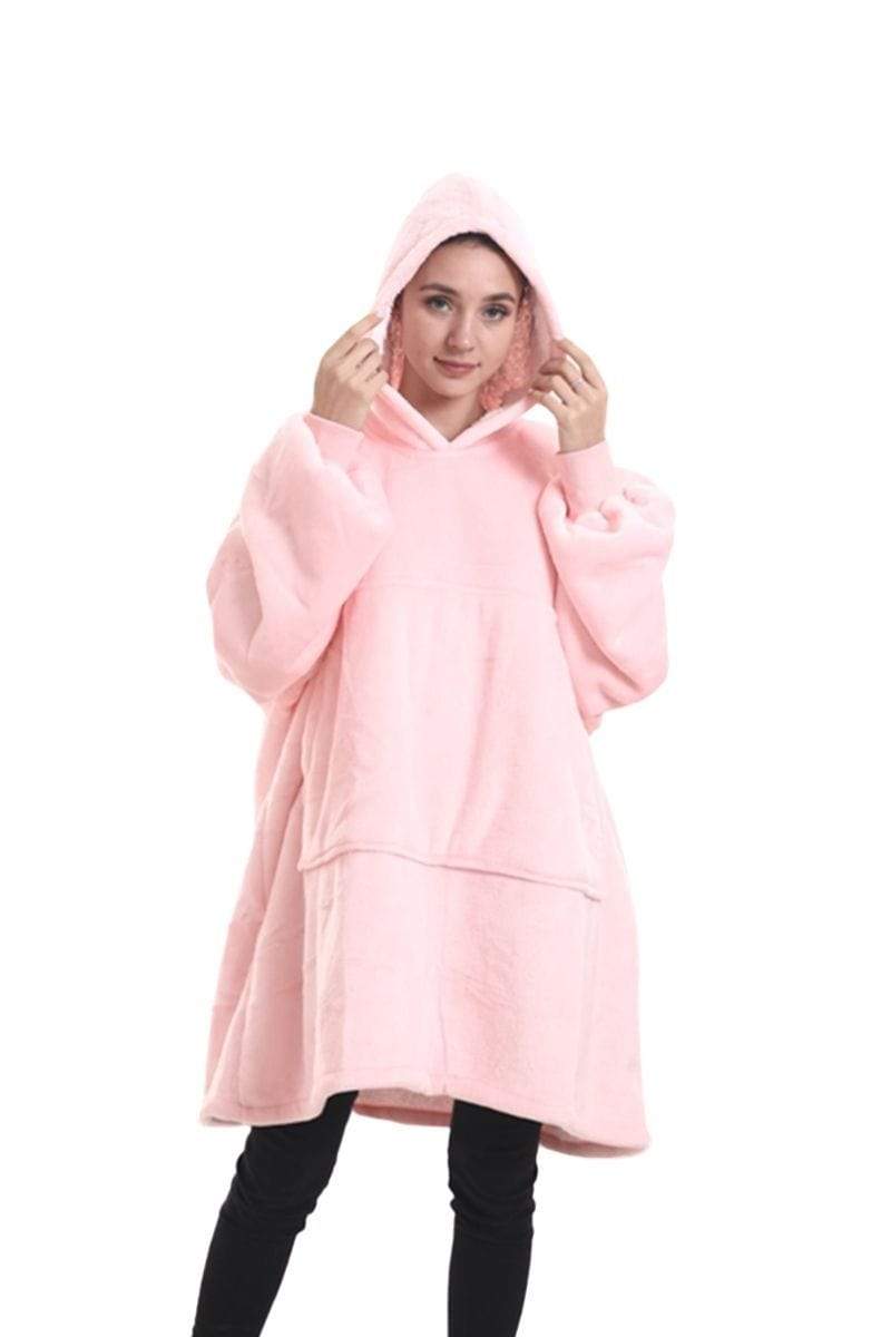 soft marshmallow pink Oodie type hoodie blanket now on sale