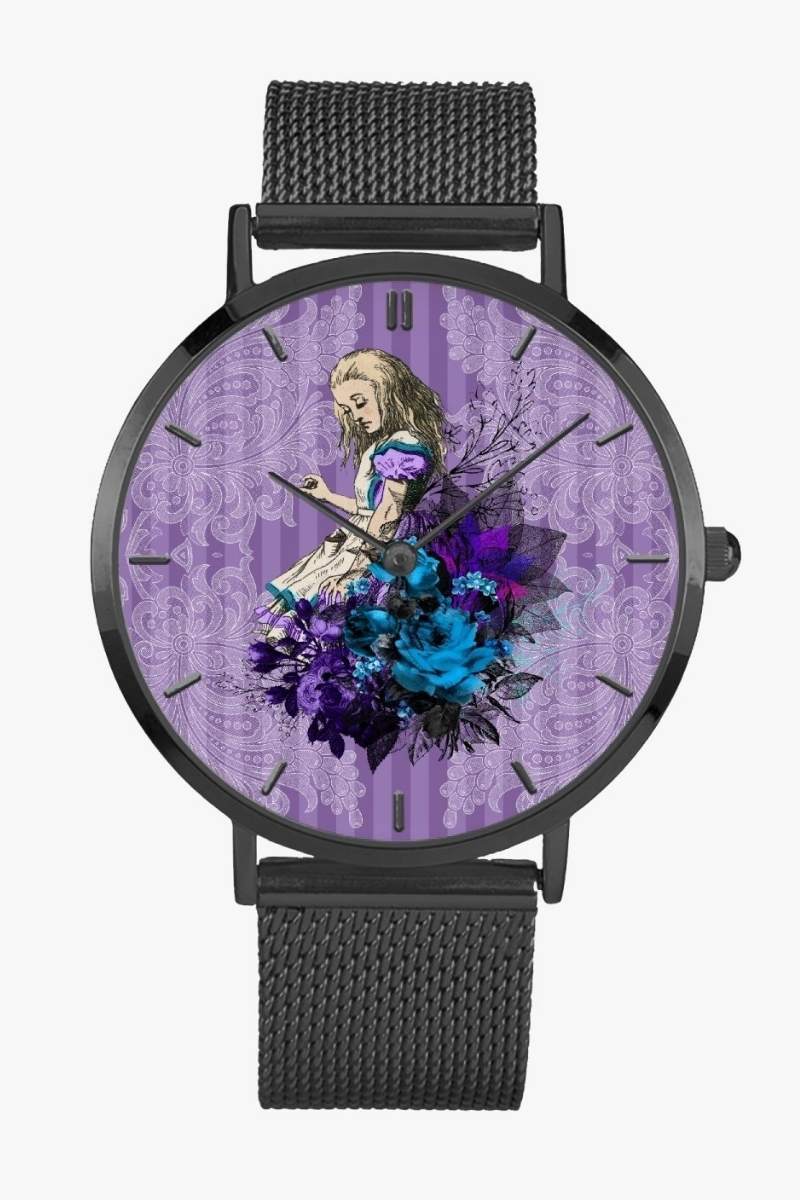 Purple Alice in Wonderland Watch