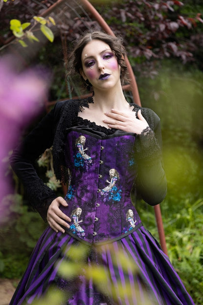 victorian over bust corset is part of the dark gothic Alice in Wonderland corset wedding dress from Australia