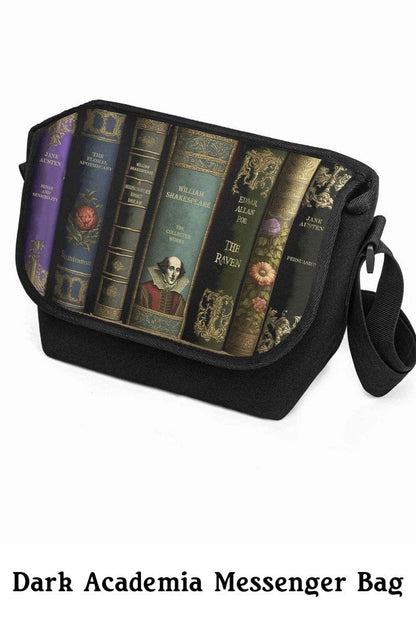 Dark Academia Classic Literature Messenger Bag
