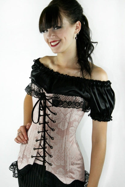 English Rose Longline Victorian steel boned over the bust corset made in Australia by Gallery Serpentine