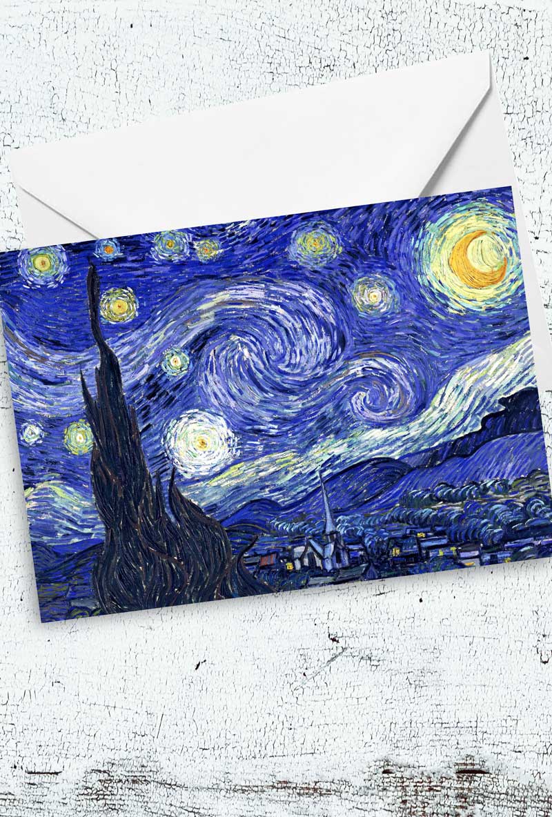 Van Gogh - Starry Night Card - Instant Download - Printable Card
