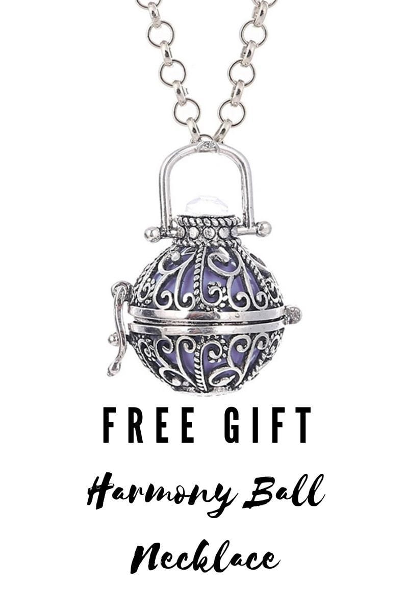 Image of Silver Harmony Ball necklace with text FREE GIFT