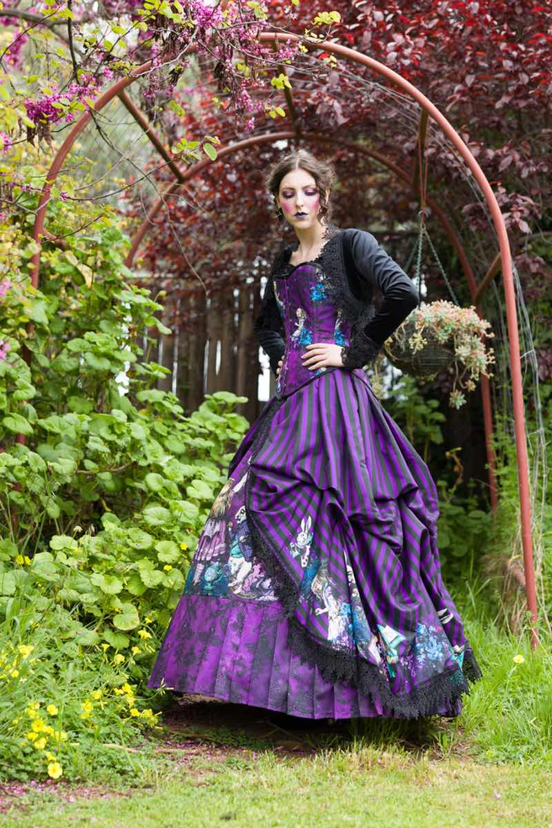 victorian style ball gown skirt underpinned with a steel boned hoop