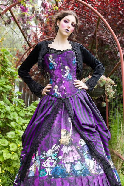 dark gothic Alice in Wonderland corset wedding dress from Australia