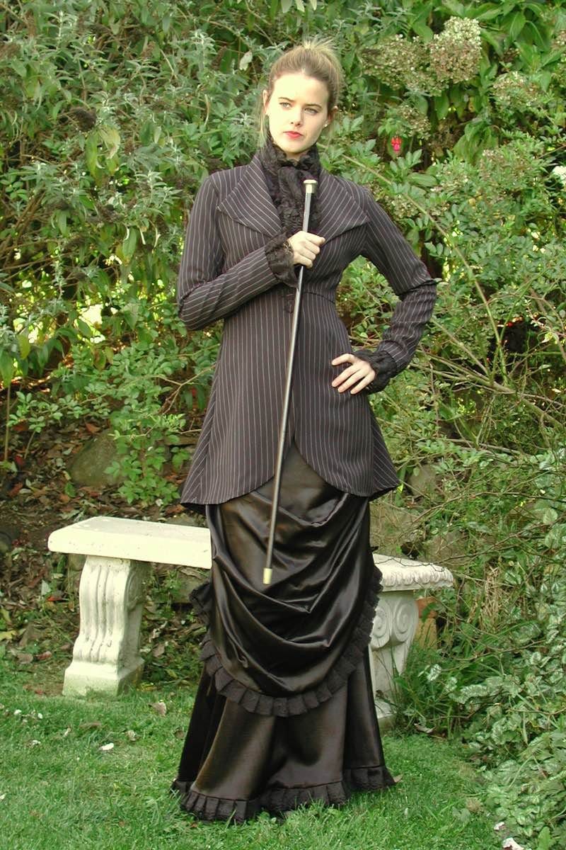 Gothic Victorian pinstripe jacket made to measure in Australia