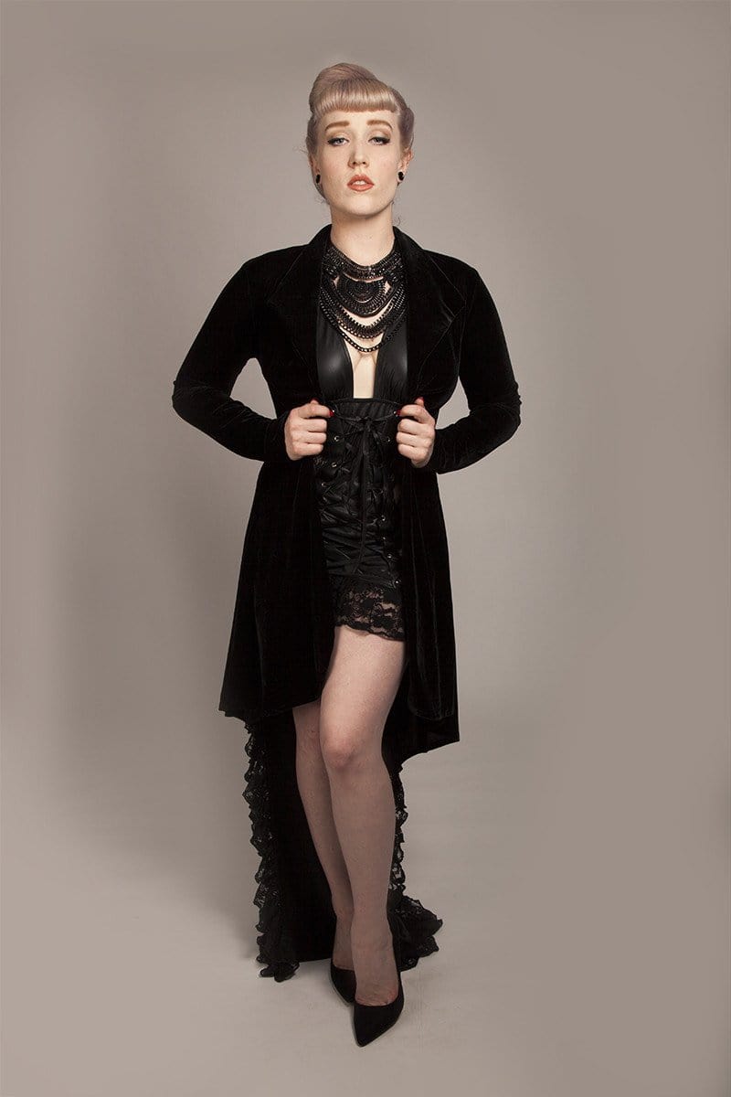 Black velvet sexy women's jacket made to measure in Australia