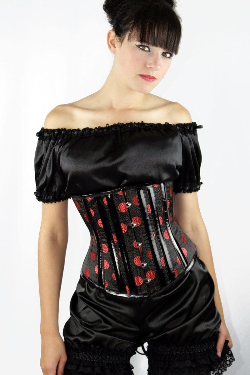 Miss Fortune steel boned Gallery Serpentine oriental brocade under bust corset
