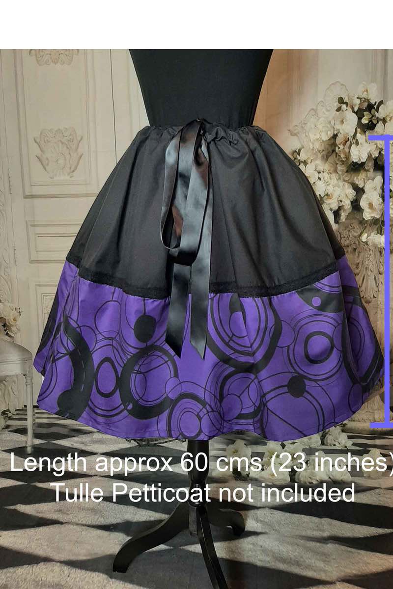 Gothic Purple Gallifrey Mid length skirt