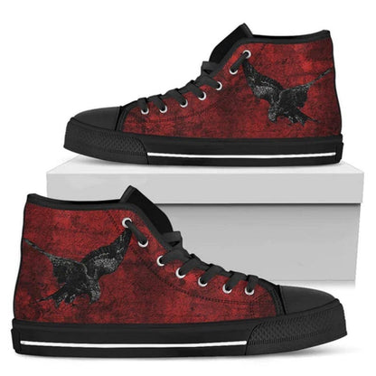gothic sneakers blood red with gothic black ravens 2