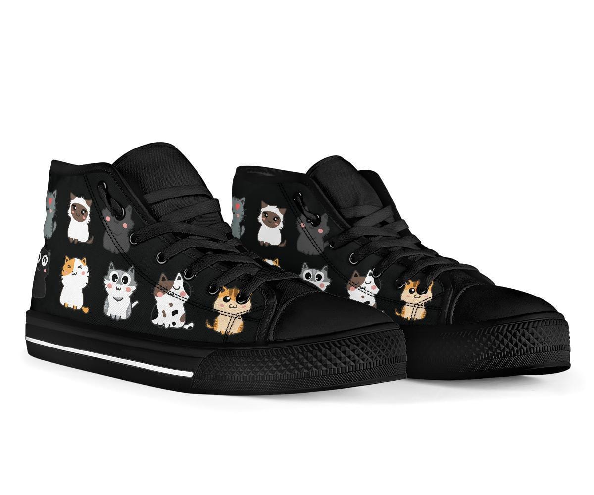 cute cats print on womens high top sneakers for birthday