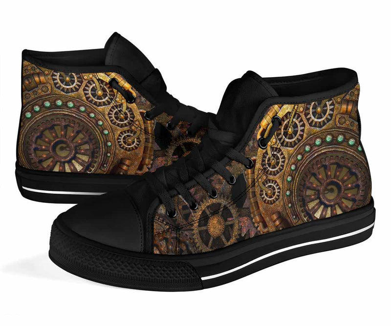 steampunk clockwork gears cogs sneakers for women