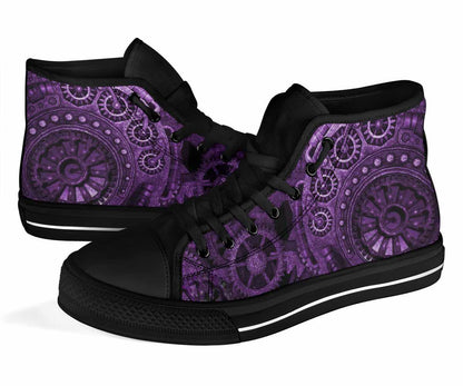 Men's Clockwork Steampunk Purple hi top sneakers 3