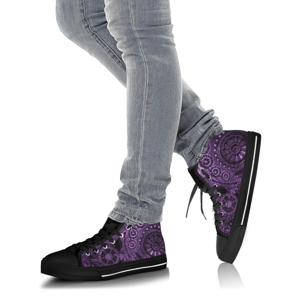 Men's Clockwork Steampunk Purple hi top sneakers 4