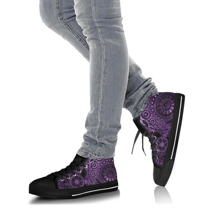 Men's Clockwork Steampunk Purple hi top sneakers 4