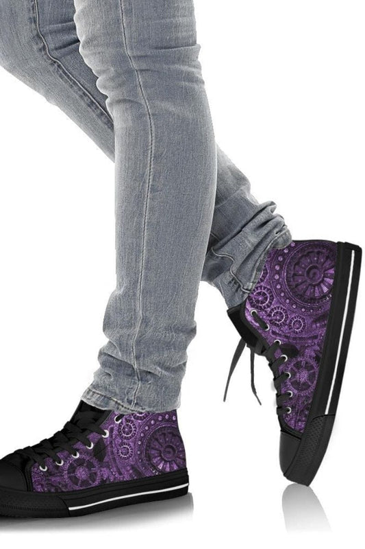 purple steampunk clockwork women's sneakers