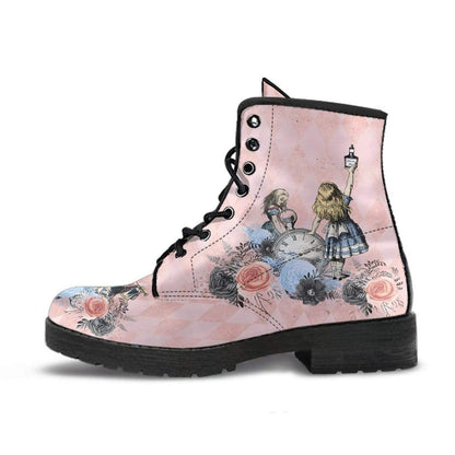 Alice in Wonderland cute printed vegan boots made to order on Gallery Serpentine website