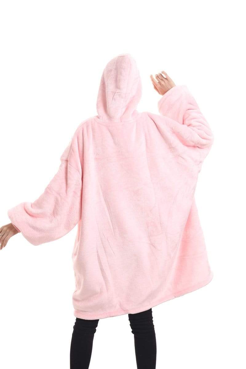 back of the soft pink Marshmallow Oodie type blanket