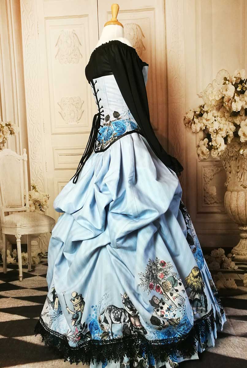 Australian made to measure blue Alice in Wonderland victorian style costume or themed wedding dress 3