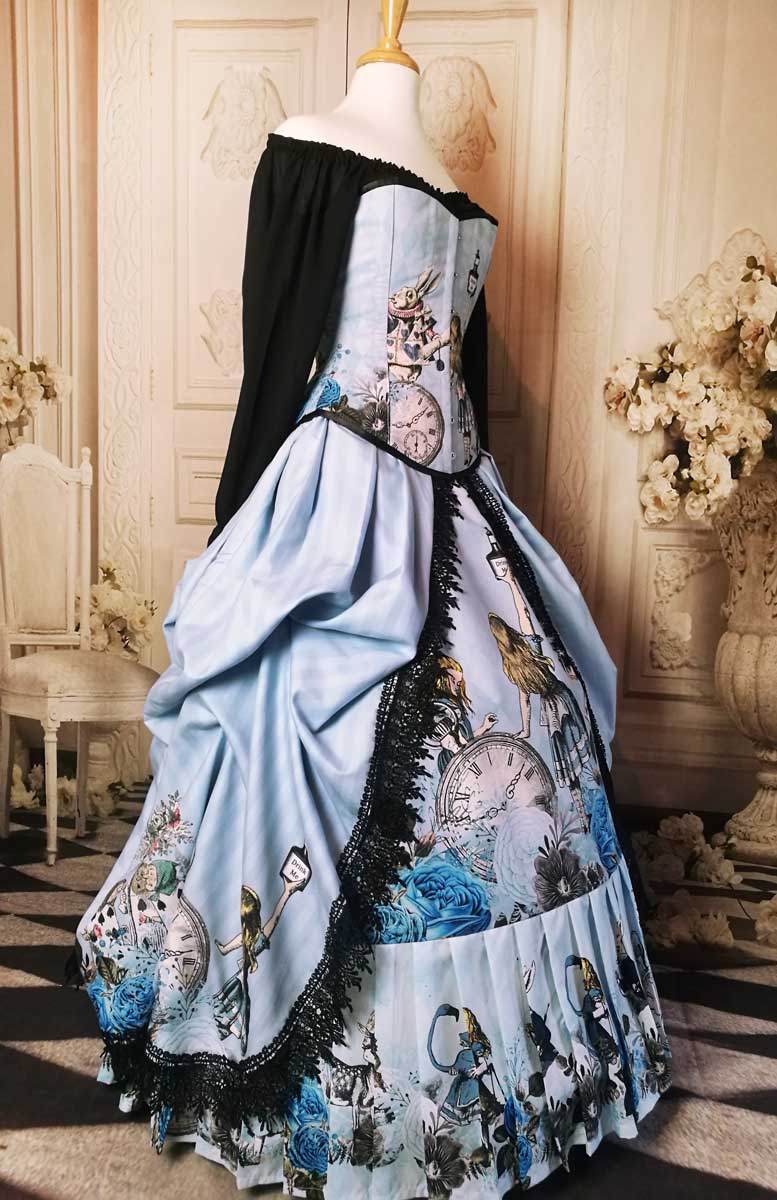Australian made to measure blue Alice in Wonderland victorian style costume or themed wedding dress 2