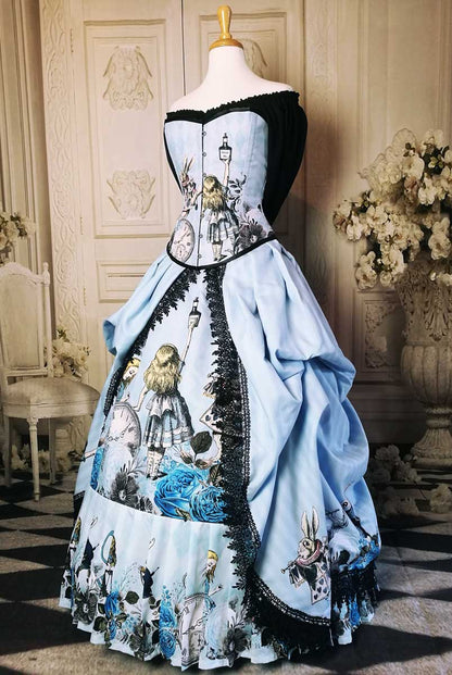 Australian made to measure blue Alice in Wonderland victorian style costume or themed wedding dress 4