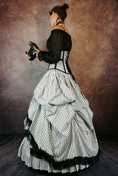 Victorian Picnic Gown worn on a photography model