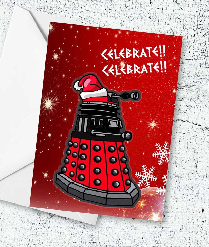 Doctor Who Printable Christmas Card - Dalek Christmas Card - Instant download Printable Card