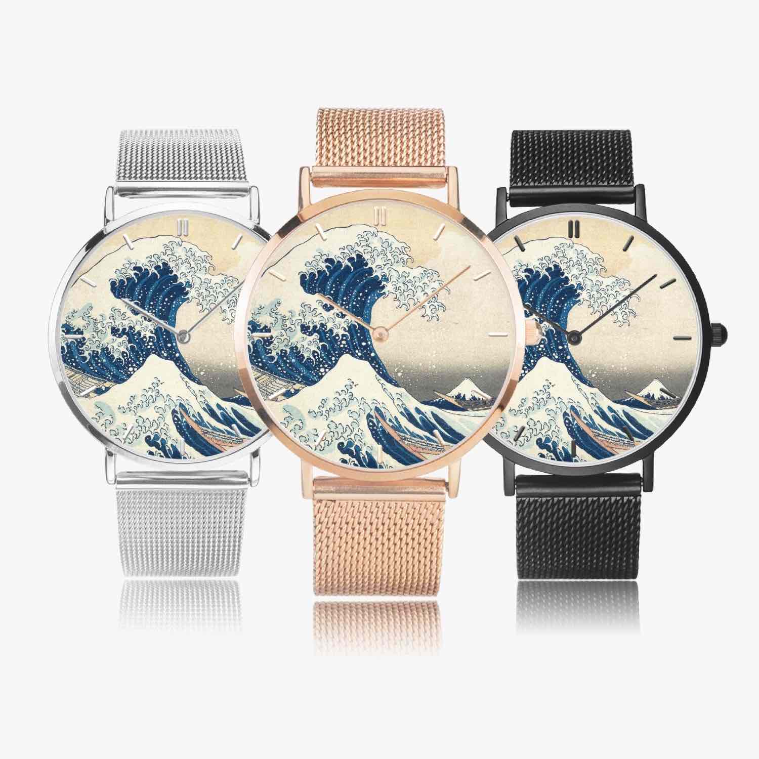 multi view showing all 3 colours in The Great Wave watch from Gallery Serpentine