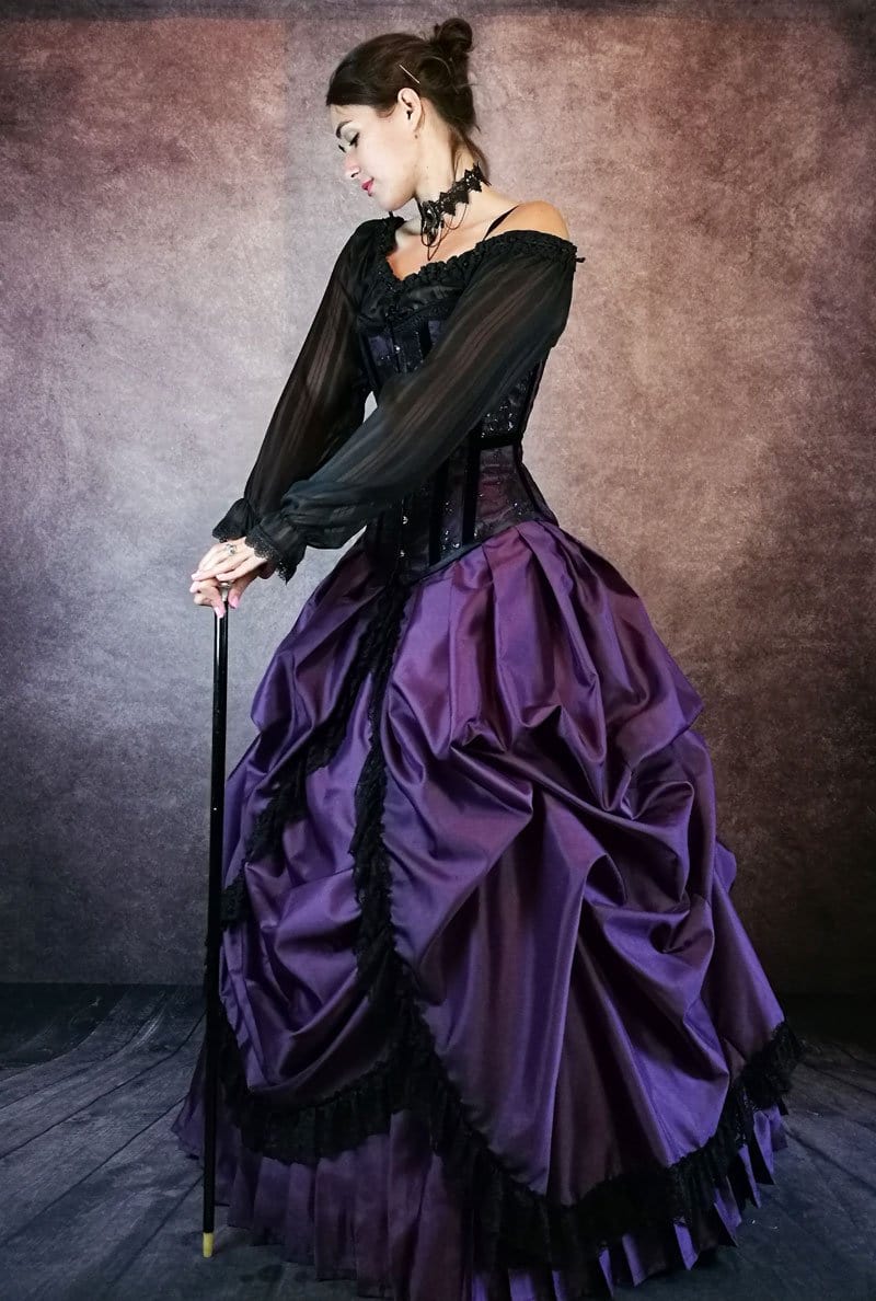 Amethyst Majestic gothic ball or wedding gown made in Australia to measurements