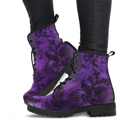 purple gothic damask printed vegan combat dr marten style boots at gallery serpentine
