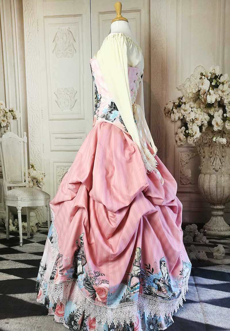 custom made to measure in Australia pink Alice in Wonderland wedding gown