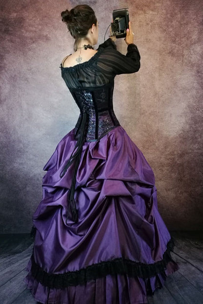 amethyst purple victorian style ball gown skirt to be worn with a corset