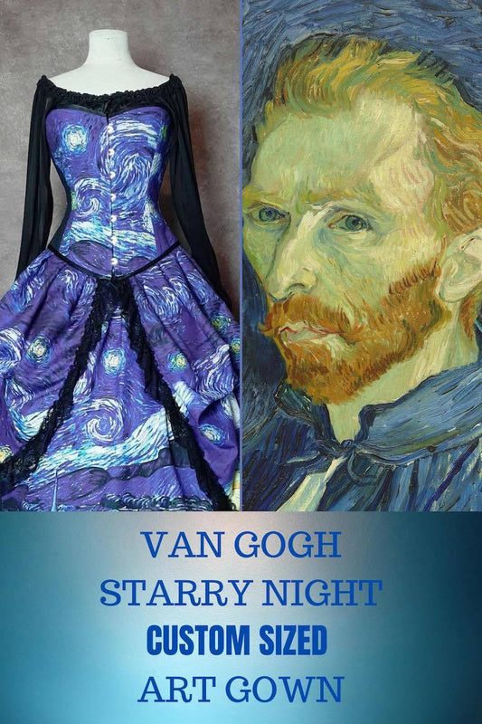 custom sized van gogh starry night art gown from australia