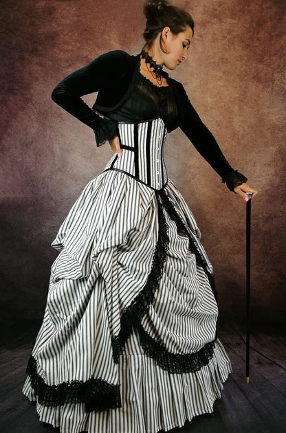 Victorian Picnic Gown featuring a tightlacing steel boned matching corset