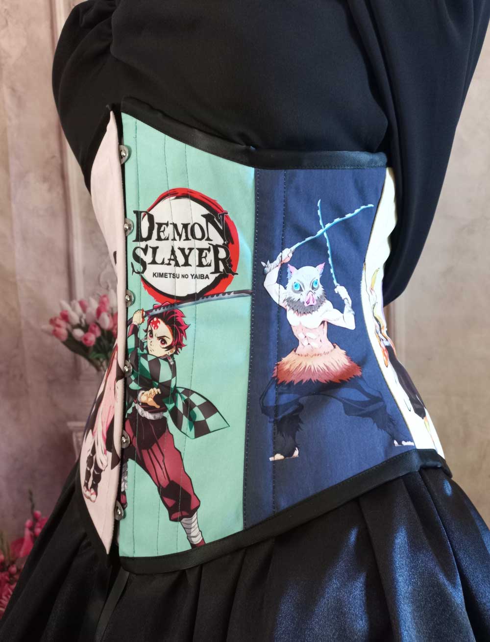 side front view of the Demon Slayer corset