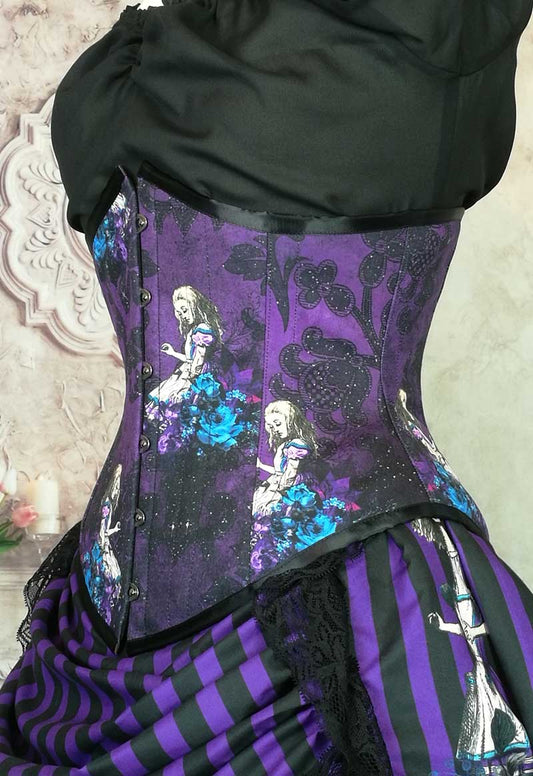 Dark Alice Purple Alice Under bust Victorian Corset