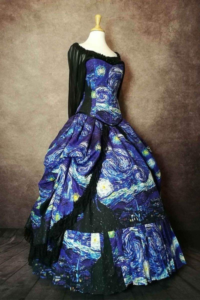 van gogh starry night custom sized wedding gown at gallery serpentine